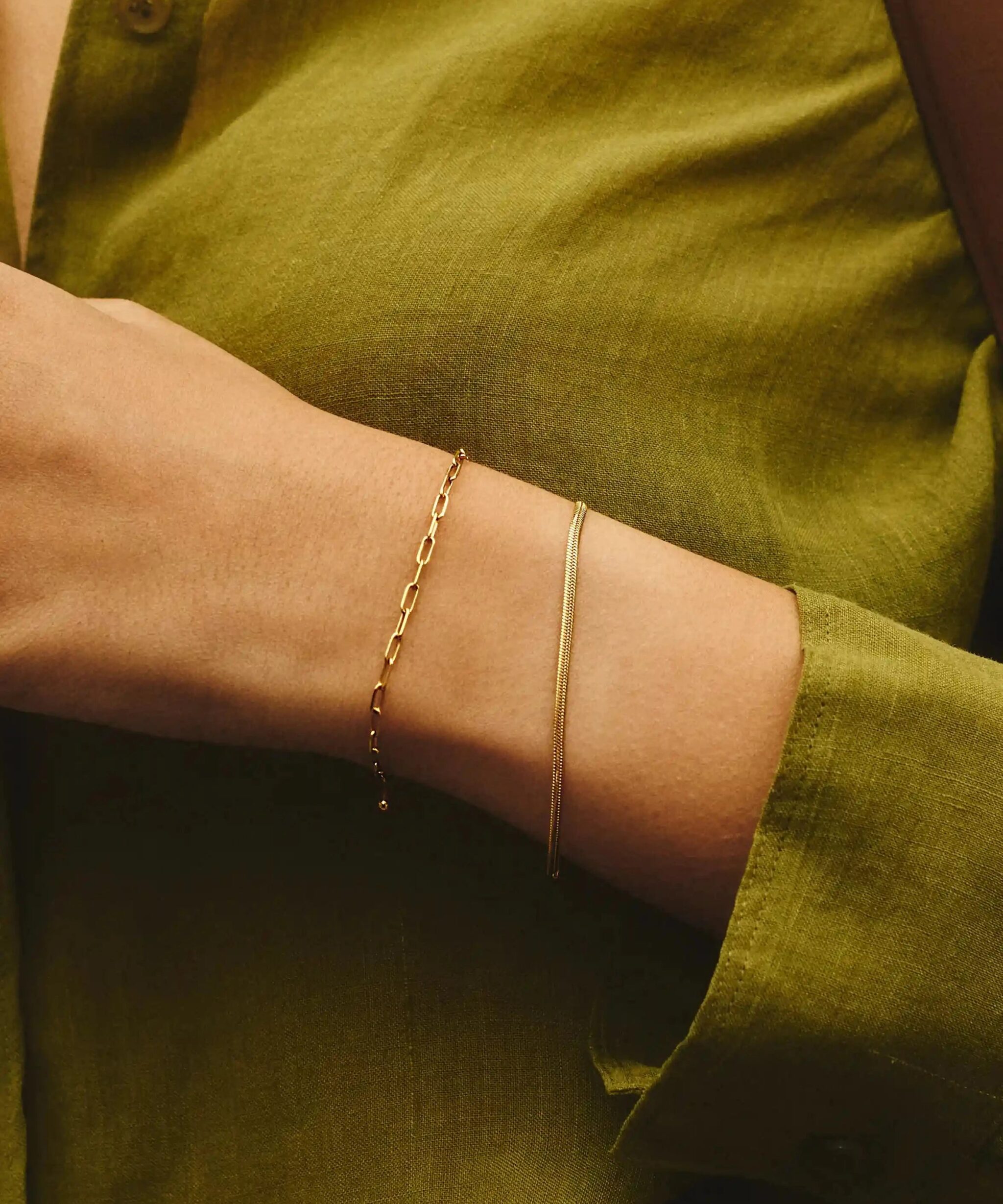 Alternative view of Thin Snake Chain Bracelet | 18ct Gold Plated