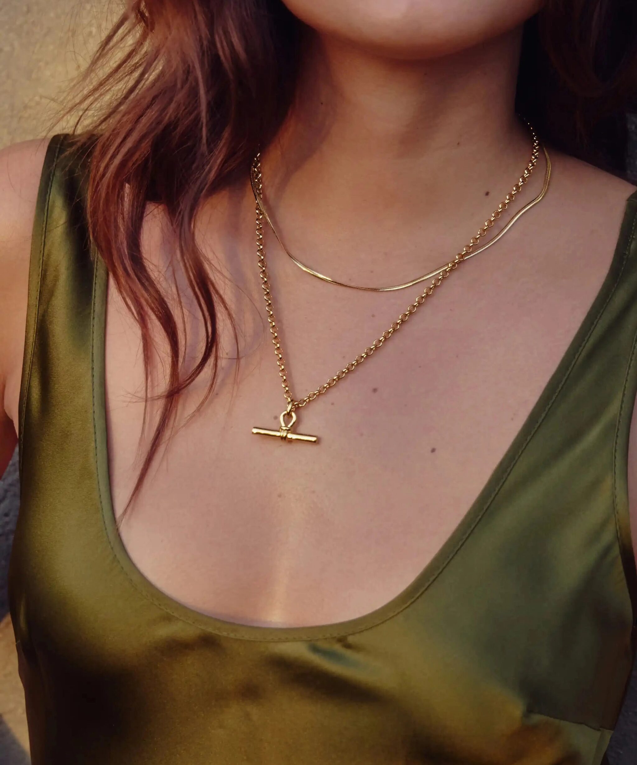 Alternative view of Thin Snake Chain Necklace | 18ct Gold Plated