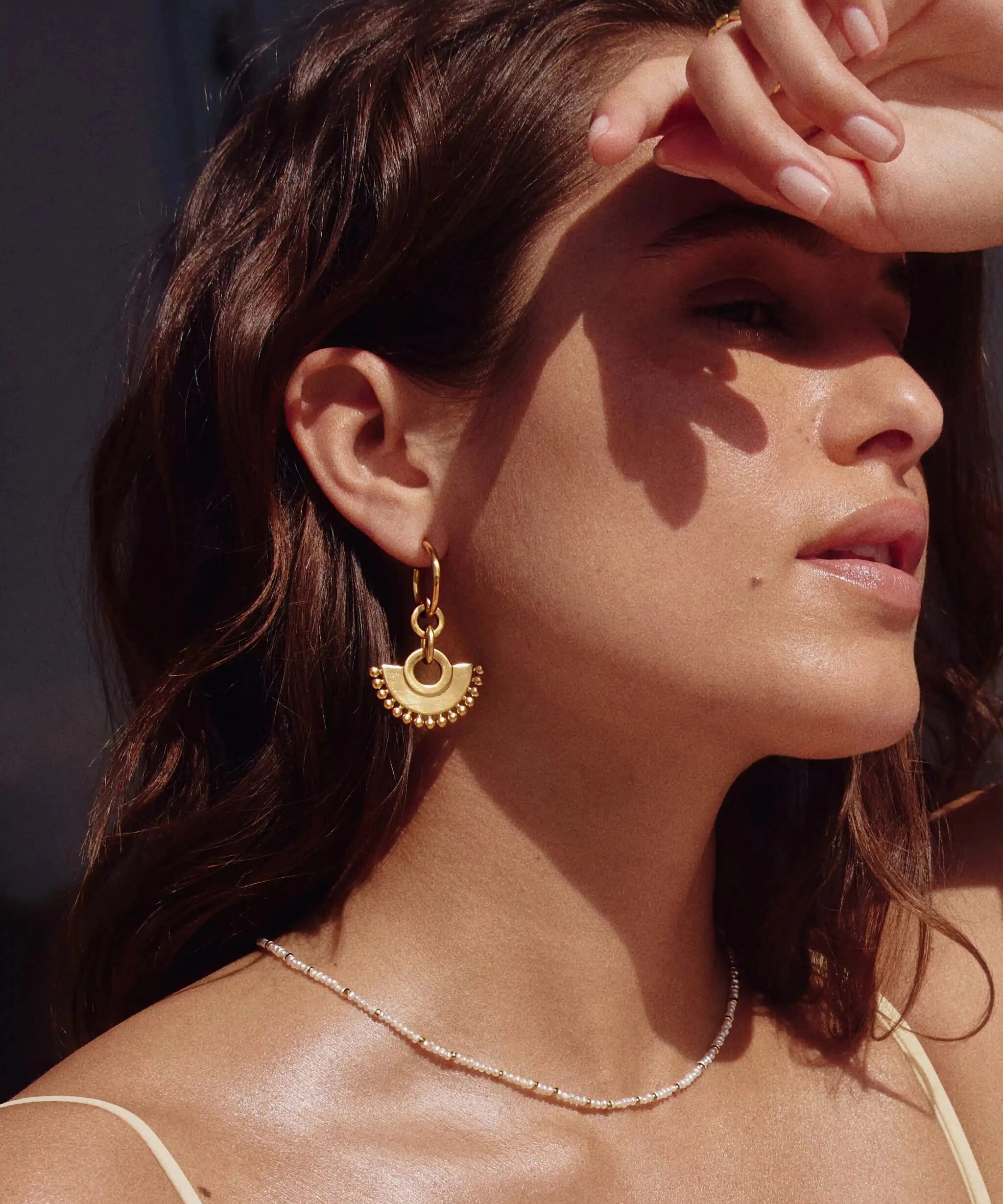 Alternative view of Zenyu Fan Chandelier Hoop Earrings